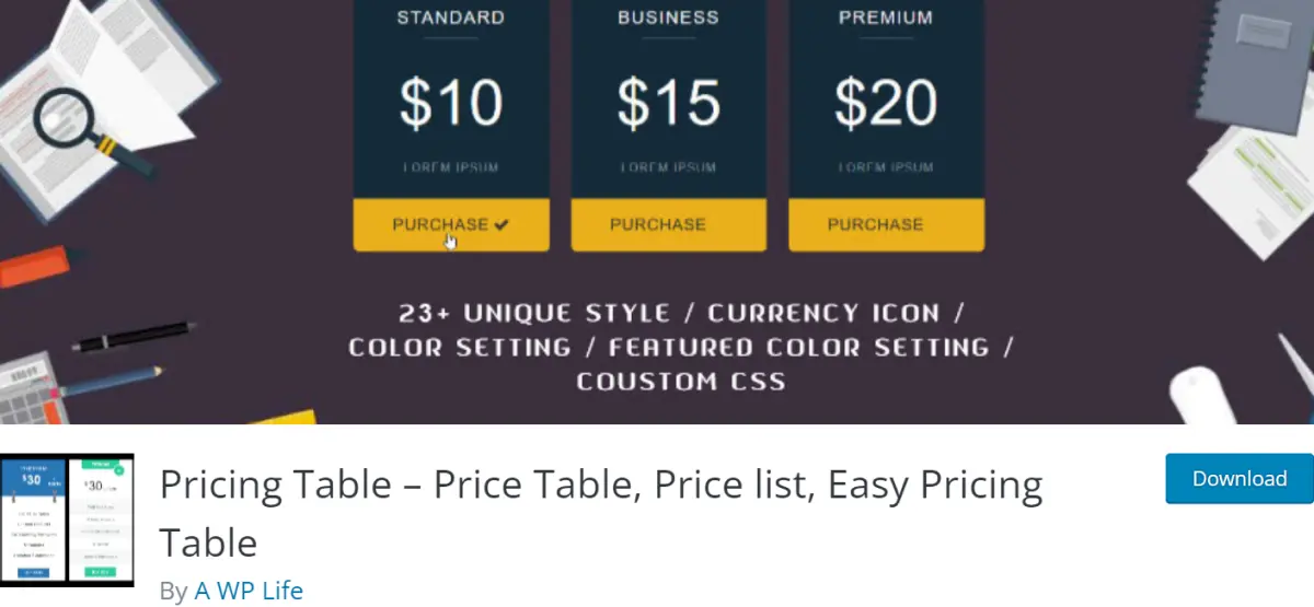 ABC Pricing Table Plugin