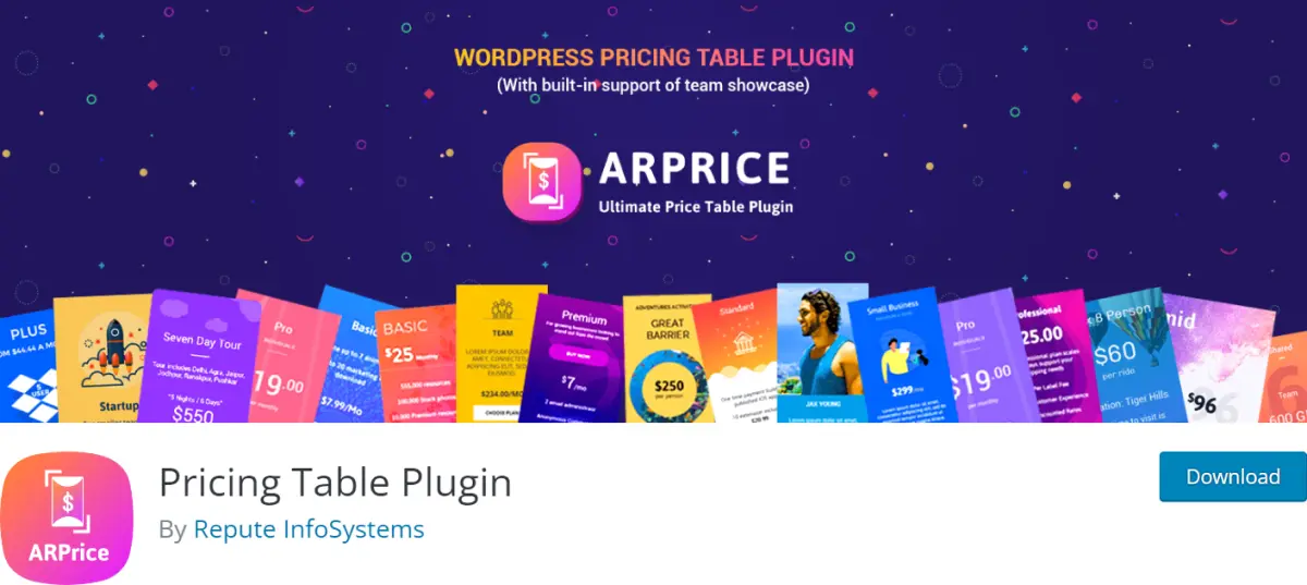ARPrice WordPress Pricing Table Plugin