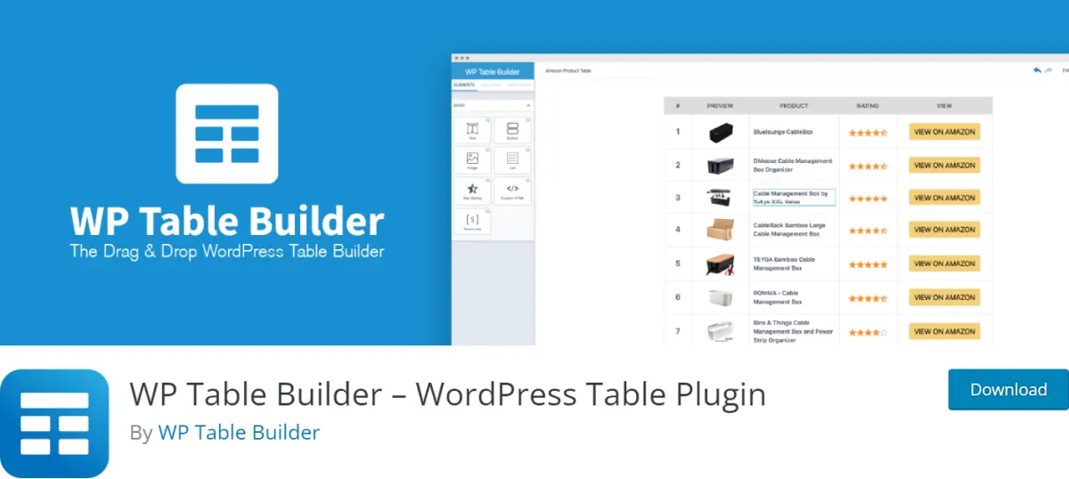 WP Table Builder WordPress Table Plugin