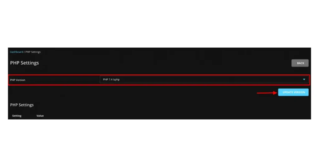 Update PHP Version
