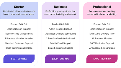 Pastel Color Pricing Table