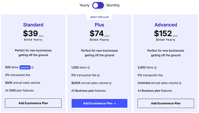 SaaS Ecommerce Pricing Table with Toggle