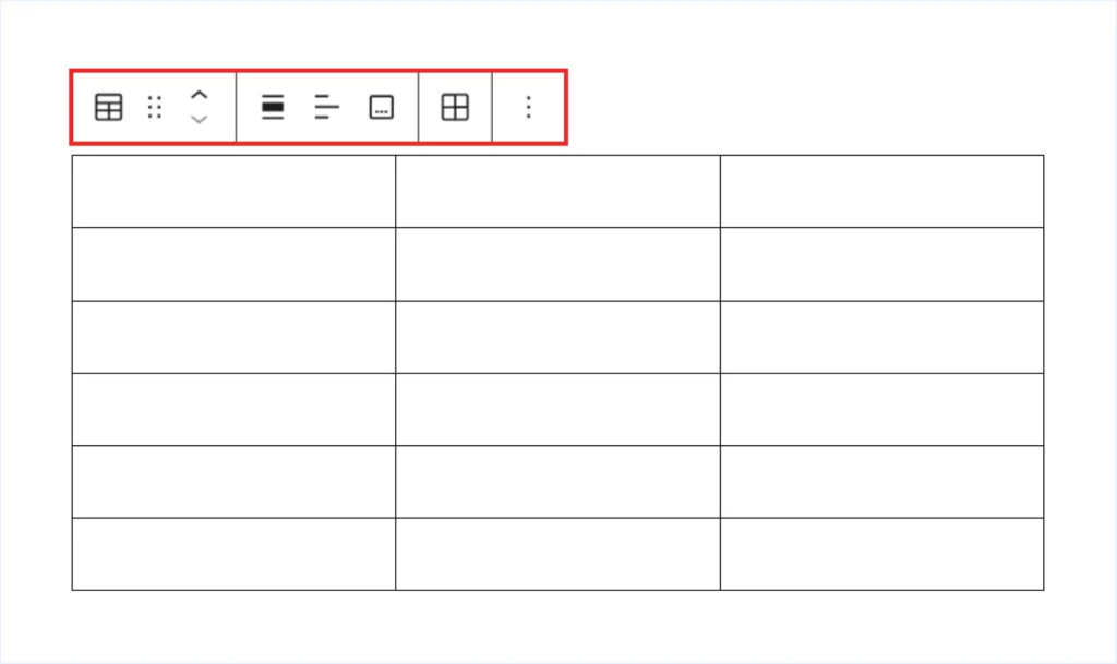 Block Toolbar WordPress Table Block