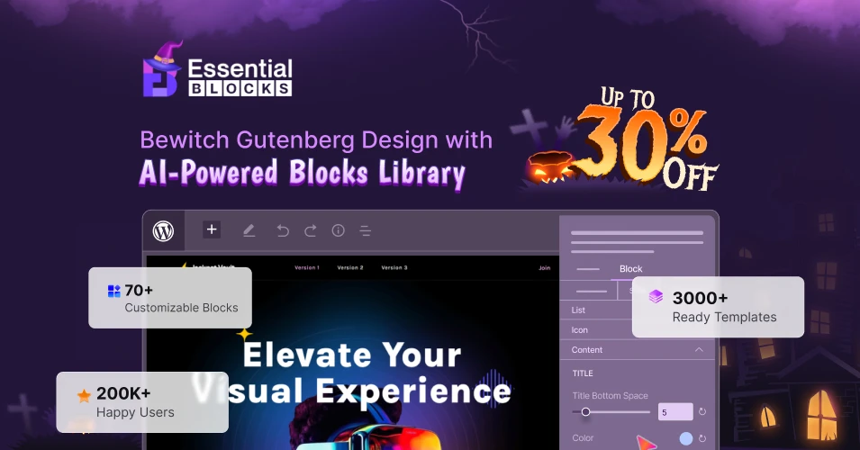 Essential Blocks for Gutenberg Halloween Deal 2025