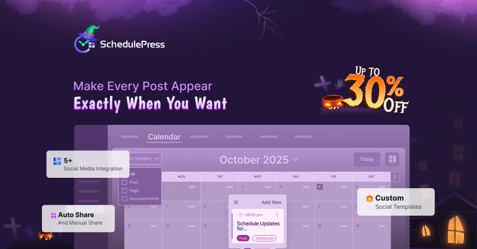 SchedulePress Halloween Deal 2025