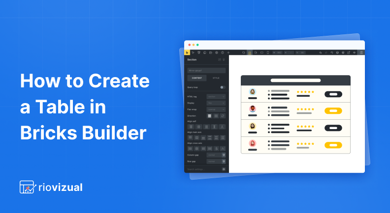 How to Create Table in Bricks Builder