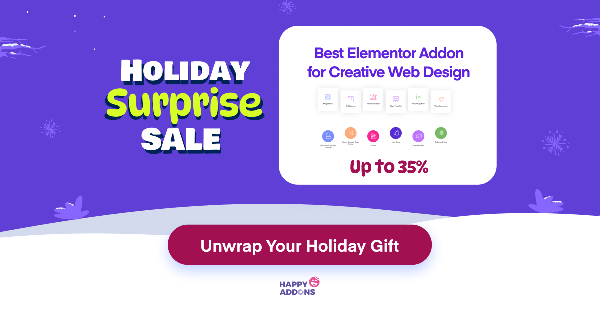 HappyAddons for Elementor Holiday Deals Details 2025-2026