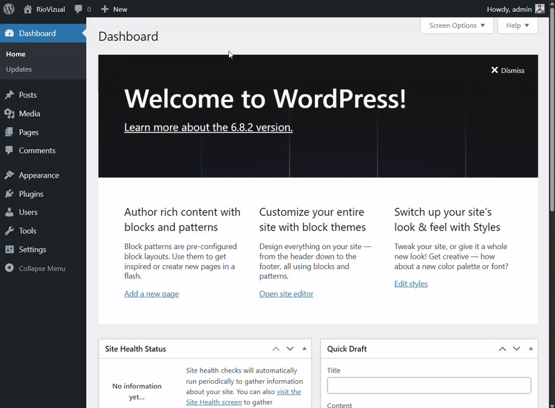 View your WordPress Website preview after theme installation