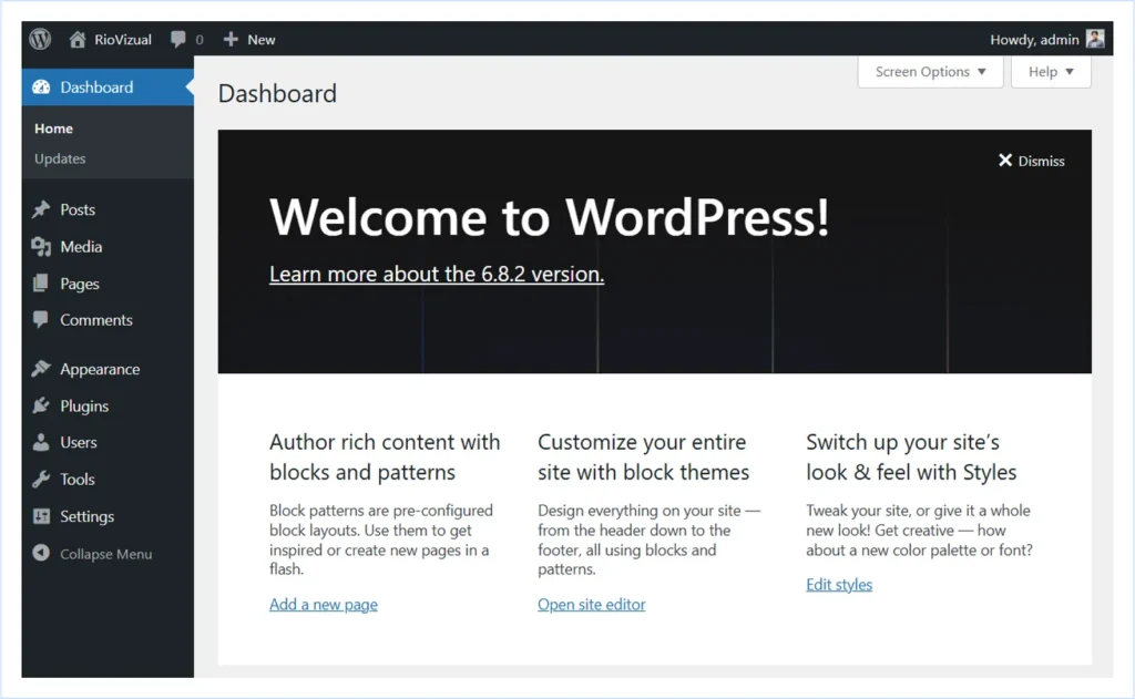 WordPress Dashboard