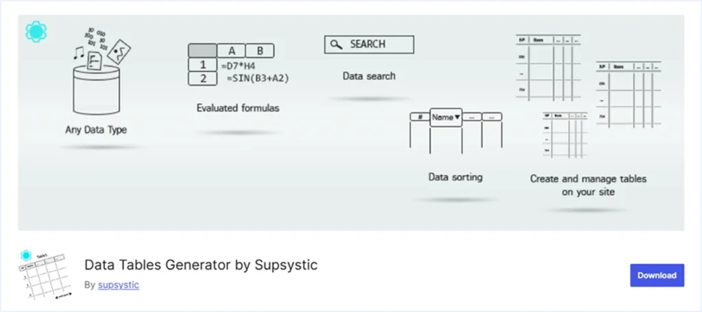 Data Tables Generator by Supsystic